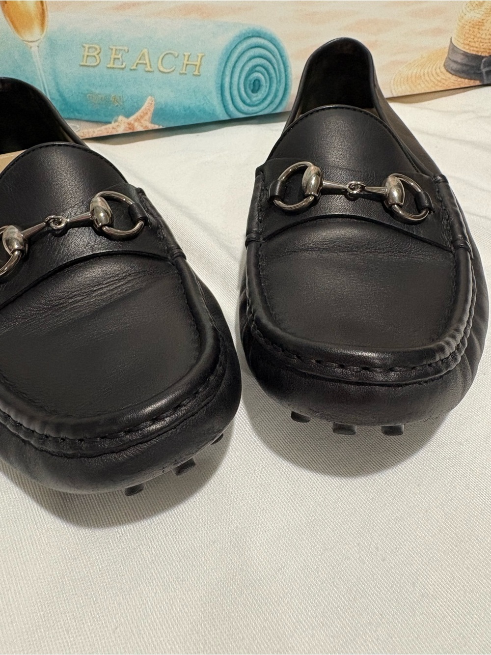 Authentic Gucci Black Leather Horsebit Driving Loafers Size 38.5 with box - Picture 12 of 12